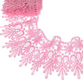 GXTIZAS Lace Trim 5 Yards Wide Venise Lace Ribbon Embroidered Edge Trim for Sewing Crafts Pillow Case (Pink