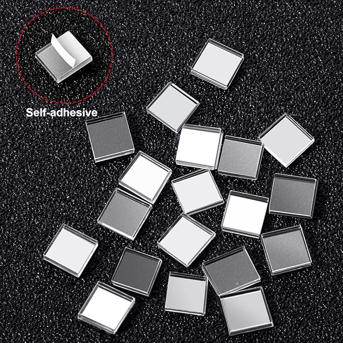 SATINIOR 10000 Pcs Disco Ball Mirror Tiles Self Adhesive for Crafts 5 x 5 mm Small Disco Tape Ball Stickers Square Mosaic Tiles Mirror Pieces for DIY Craft Party Decor