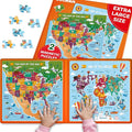 QUOKKA Magnetic Puzzles for Toddlers 4-6 - 2x48 Travel Puzzles Games for Kids Ages 3-5 - USA & World Maps Car Activities Toy for Boys and Girls - United States Learning Magnet for Road Trip