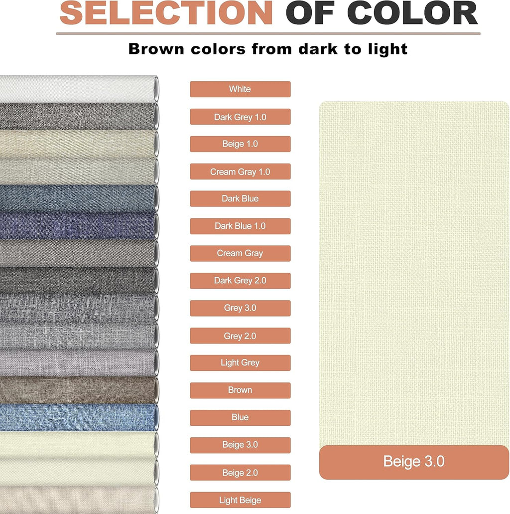 Fine Linen Repair Patches, Self-Adhesive Linen Fabric Patches, 12X40 inch Extra Size, Multi Color, Can be Used for Linen Sofa Repair and Linen Clothes Repair(12" x 40",Beige 3.0)