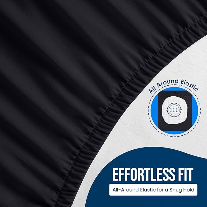 Utopia Bedding Waterproof Mattress Protector Queen Size, Premium Terry Mattress Cover 200 GSM, Breathable, Fitted Style with Stretchable Pockets (Black)