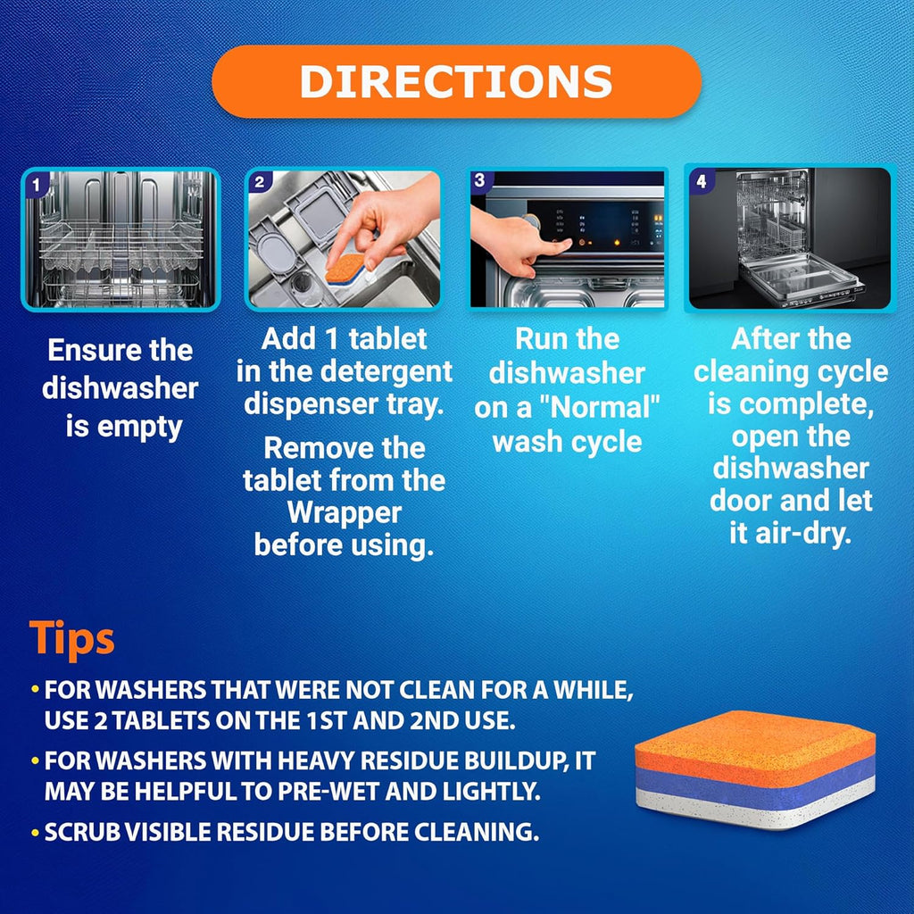 Washing Machine Cleaner Tablets Front Loader 28 Pack & Dishwasher Cleaner Deodorizer Descaler Tablets 28 Pack Bundle - 1 Plus Year Supply - Septic Safe Eco Friendly Formula