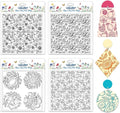 CHGCRAFT 4 Sheets 4 Styles Vintage Lemons Polymer Clay Texture Sheets Lemon Slices Silicone Texture Stamp Flowers Modeling Pattern Pad Texture Sheets for Making Earrings Jewerly, 5.5x5.5 inch