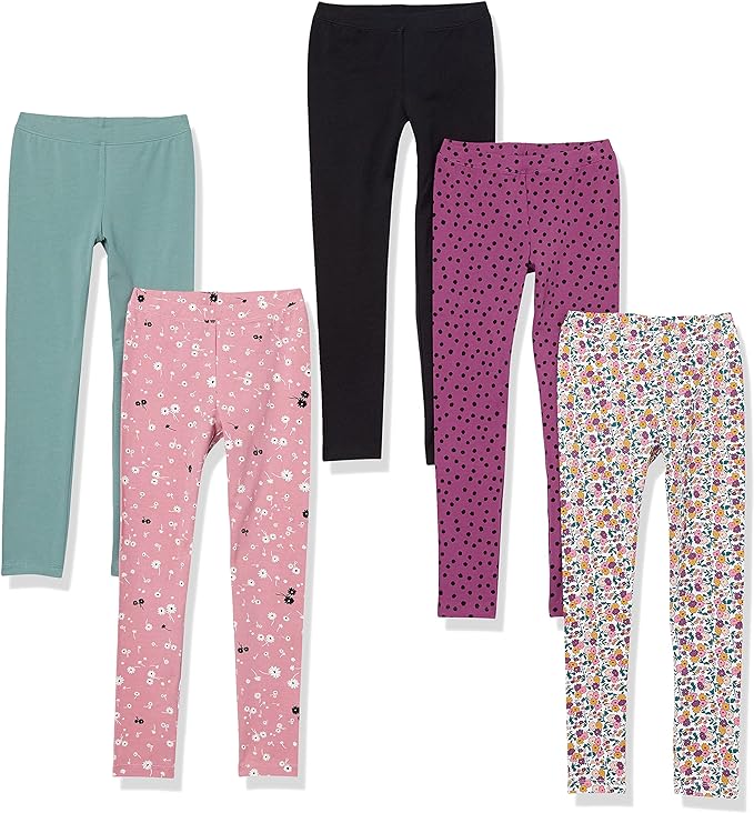 Amazon Essentials Girls and Toddlers' Leggings, Multipacks