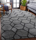 ONASAR 5x7 Area Rugs for Living Room Bedroom, Washable Fluffy Grey and Black Throw Rug, Geometric Boho Soft Plush Shaggy Floor Carpet for Nursery Kids Girls Boys Teen Dorm Home Decor Aesthetic