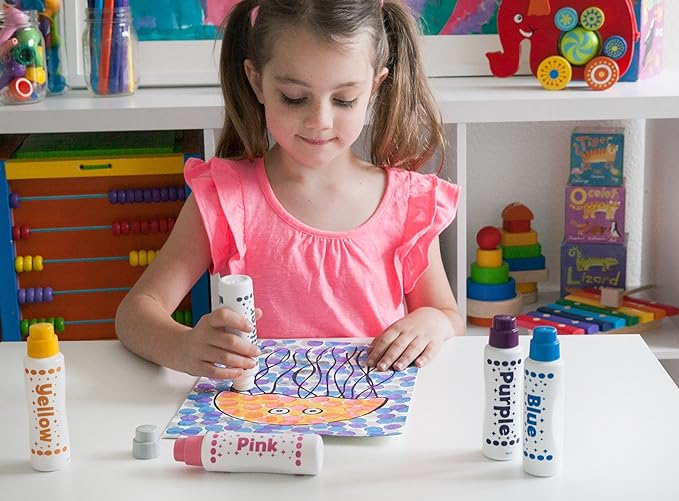 Do A Dot Art! Markers 6-Pack Rainbow Washable Paint Markers, The Original Dot Marker, Activity Craft Coloring Supplies for Kids and Toddlers, Made in the USA