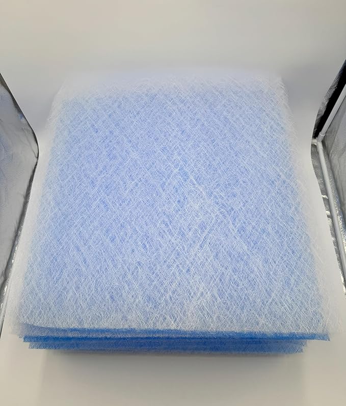 Paint Booth Exhaust Fiberglass Filter, Blue/White Paint Arrestor for Spray Booth (100/case, 25" x 20")