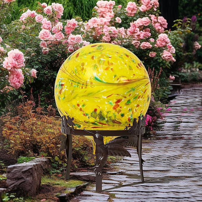 Topadorn 10/12 Inch Gazing Ball Stand - Heavy Duty Metal Garden Globe Holder for Decorative Gazing Globes - Outdoor Patio Lawn Decor