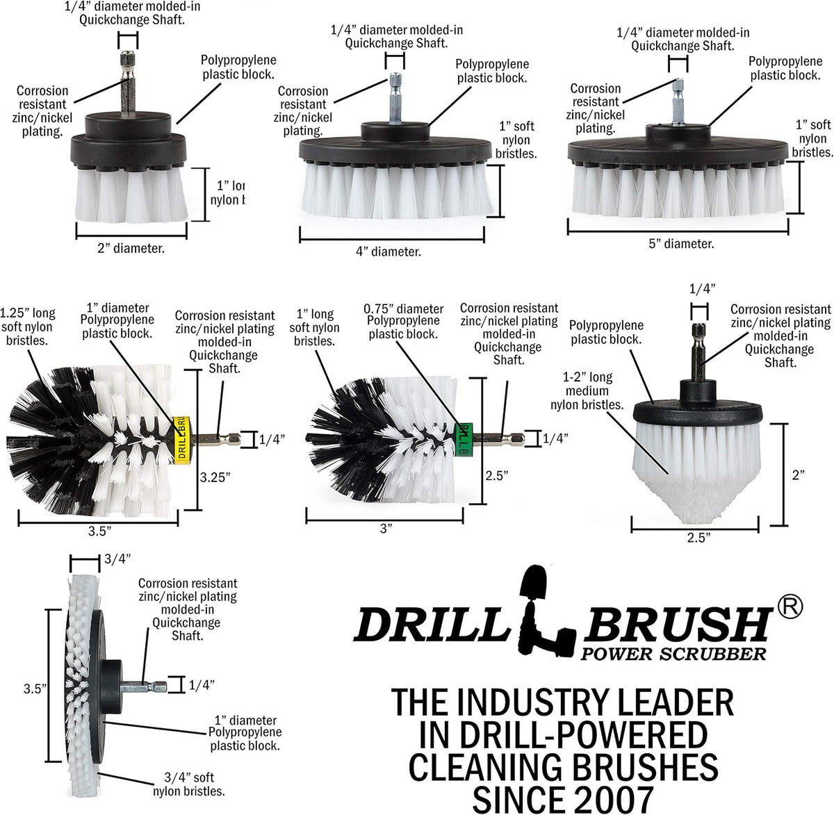 Drill Brush Power Scrubber by Useful Products - Carpet Cleaner - Car Cleaning Kit - Car Wash Kit - Glass, Glass Cooktop, Upholstery Cleaner - Upholstery Brush For Auto Detailing - Pet Hair Remover Set