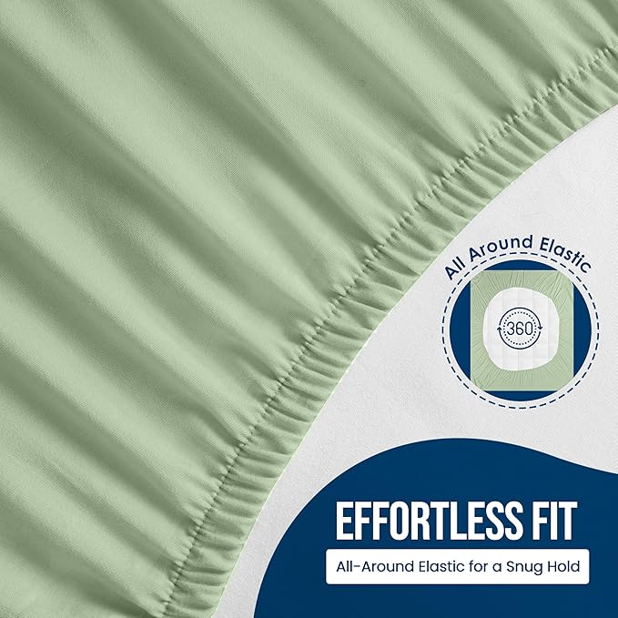 Utopia Bedding Waterproof Mattress Protector Queen Size, Premium Terry Mattress Cover 200 GSM, Breathable, Fitted Style with Stretchable Pockets (Sage)