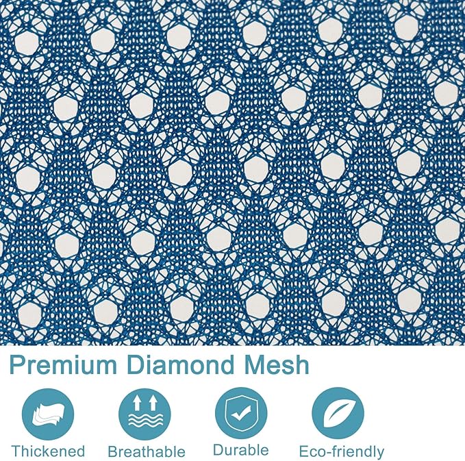 Polecasa Heavy Duty Large Mesh Laundry Bags with ID Tag and Locking Drawstring Closure - 2 Pack, 24 x 36 inches - Laundry Hamper Liner, Washable Laundry Bag for Travel, Sports, Dorms (Blue)