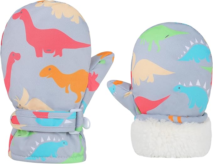 Toddler Gloves Kids Mittens Winter Warm Lined Fleece Gloves Waterproof Snow Baby Mitten for Boys Girls