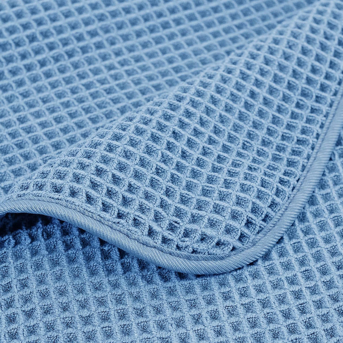 POLYTE Microfiber Oversize Quick Dry Lint Free Bath Towel, 60 x 30 in, 4 Pack (Waffle Weave)