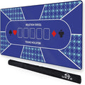 Poker Table Top - Foldable 70" x 35" Texas Hold'em Poker Mat with Non-Slip Backing and Zipper Carrying Bag - Waterproof and Portable Casino Table Topper Card Mat for Home Game Nights Up to 10 Players