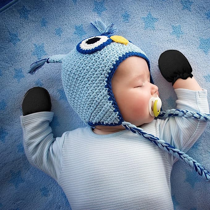Syhood 6 Pairs Newborn Baby Mittens Cotton No Scratch Infant Gloves Mitten for Baby 0-6 Months Boys Girls