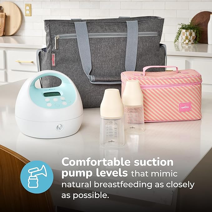 Spectra - S1 Plus Electric Breast Milk Pump with Tote Bag, Breast Milk Bottles and Cooler for Baby Feeding