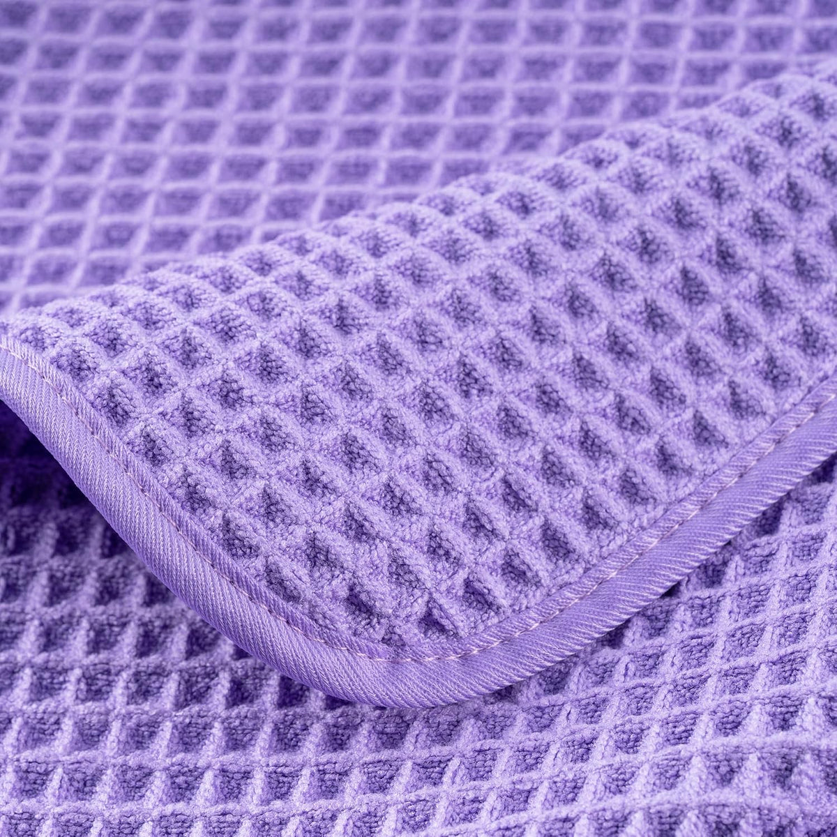 POLYTE Microfiber Oversize Quick Dry Lint Free Bath Towel, 60 x 30 in, 4 Pack (Waffle Weave)