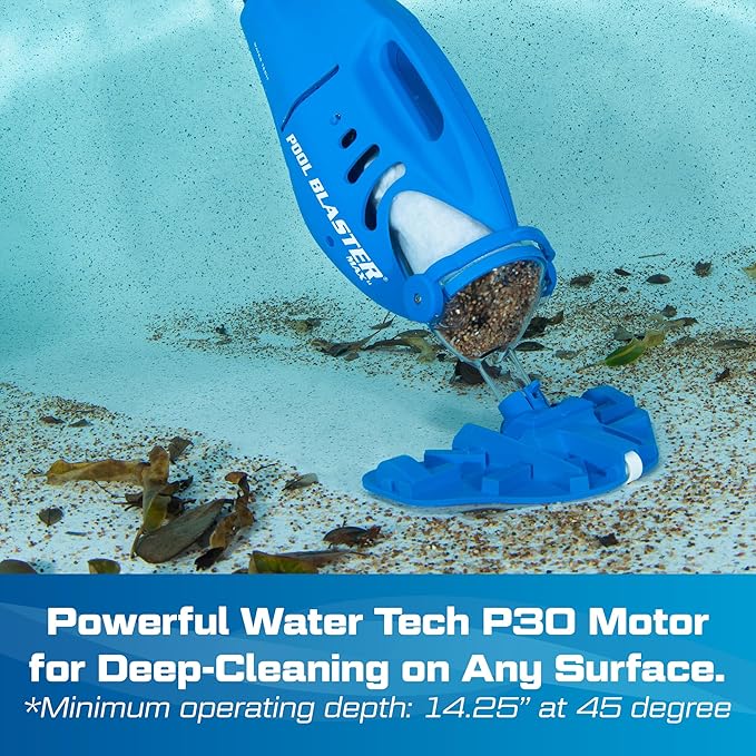 POOL BLASTER Max Cordless Pool Vacuum for Deep Cleaning & Strong Suction, Handheld Rechargeable Swimming Pool Cleaner for Inground and Above Ground Pools, Hoseless Pool Vac by Water Tech