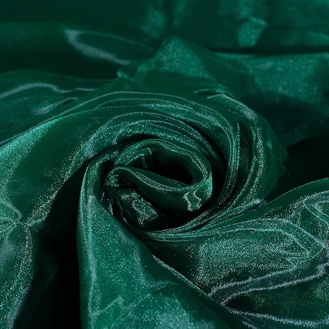 Fynite Organza Fabric | 1 Yard Long | 44" Wide | Bridal Solid Organza Bolt for Wedding Dress Fashion Craft Decorations - Silky Shiny Sheer Organza - Hunter Green