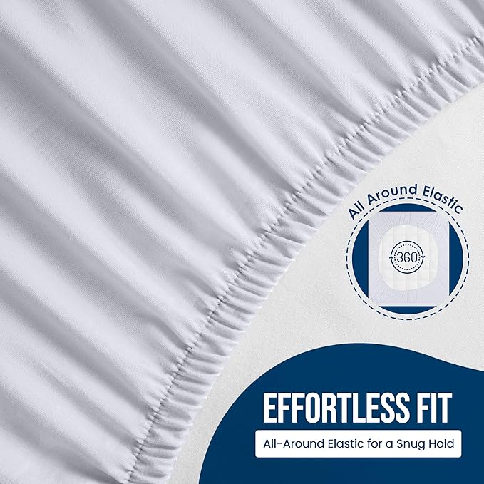 Utopia Bedding Waterproof Mattress Protector Queen Size (Pack of 14), Premium Terry Mattress Cover 200 GSM, Breathable, Fitted Style with Stretchable Pockets (White)