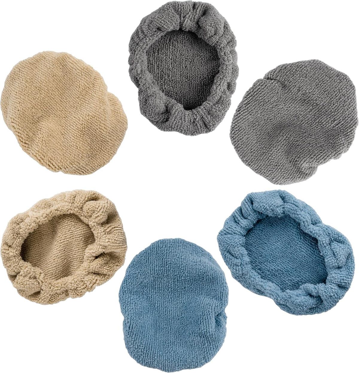 POLYTE Premium Lint Free Microfiber Cleaning Covers for Windshield Cleaning Tool, Fits 4x6 inch Plate (Blue/Gray/Teal, 6 Pack)