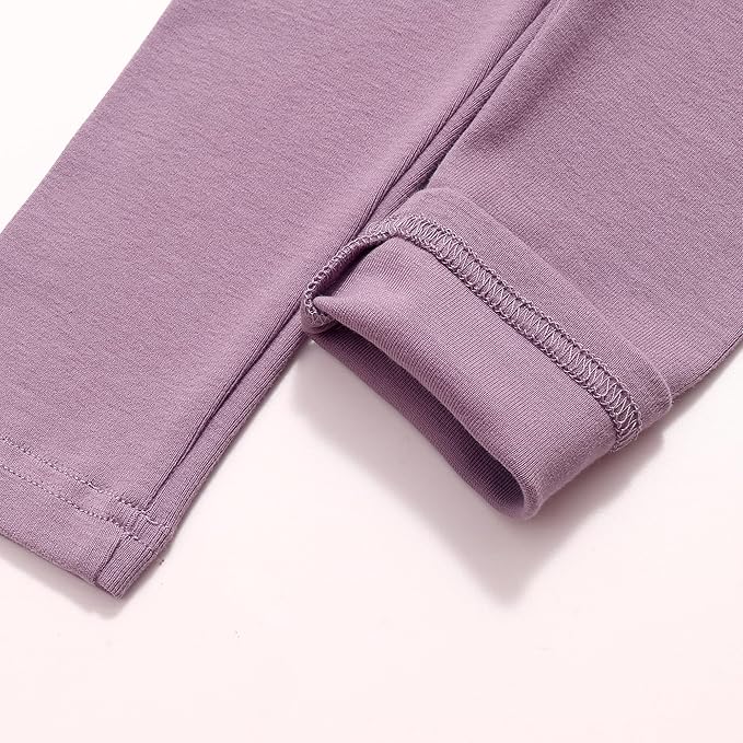 Toddler Organic Cotton Girls Leggings Casual Basic Leggings Full Length Bottom Solid Color 3 Pack