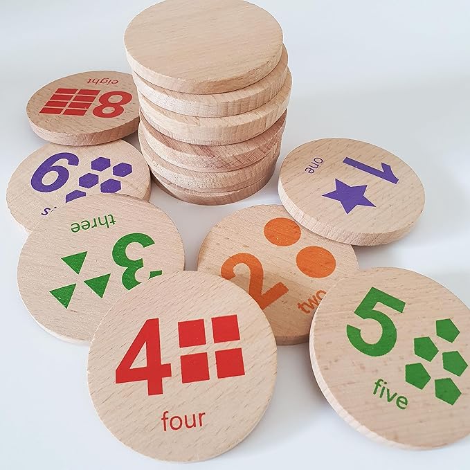 bee smart Wooden Memory Game - Matching Memory Game for Kids 3 and Up, 16Pcs | Educational Toy for Preschool Toddlers Board Games (Numbers)