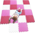 MQIAOHAM® 18 Pieces Puzzle Play Mats, Soft Baby Play Mat, Kids Interlocking Foam Floor Tiles, Toddlers Carpet Playmats G301018-101103109