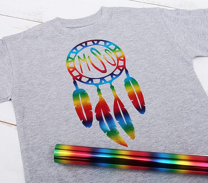 Threadart Galaxy Rainbow Heat Transfer Vinyl Film | Custom Cut Roll 20" Wide by The Yard | Compatible with Venture Explore and Maker, Silhouette Cameo, & Large Format Cutters