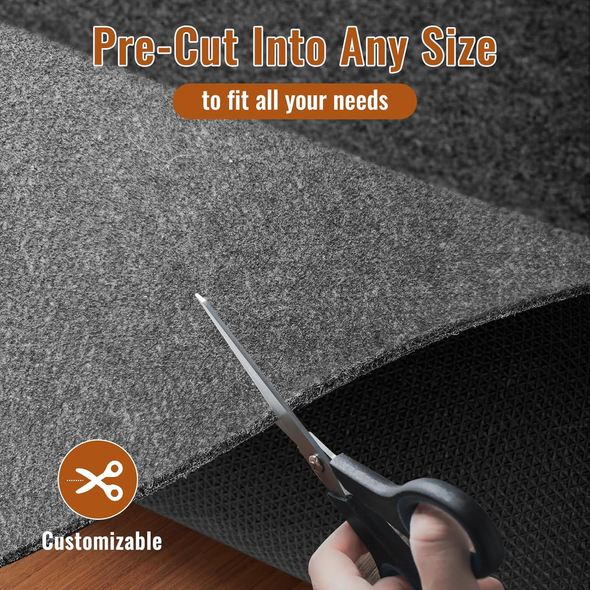 Felt Rug Pad, 2 x 8 Ft Rubber Non-Slip Rug Pad Gripper, Keep Rugs Secure and in Place, Extra Strong Under Carpet Mat Cushion - for All Floors