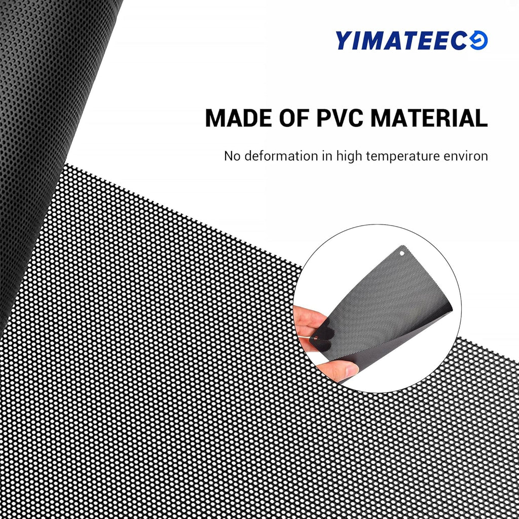 140mm Fan Dust Filter PC, 10Pack PVC Computer Dust Filter Mesh Dustproof Case Cover PC Cooler Fan Filter Grills with 40pcs Screws for Computer Cooler (PVC, 140 * 140mm, 10pcs, Black)