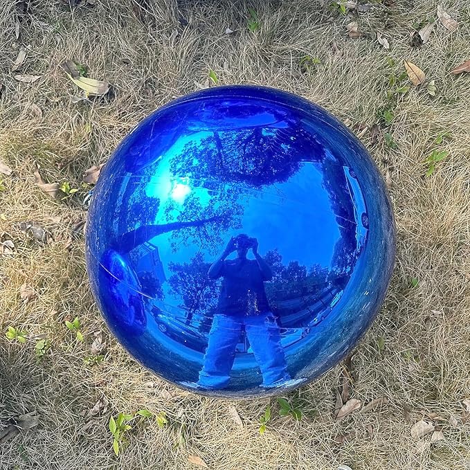 Big Shiny Balls Giant Inflatable Mirror Balls for Events & Decor - Party, Advertising, Shows, Stage Decoration - Hanging & Standing-Various Sizes & Colors - Blue (0.8m/2.62ft)
