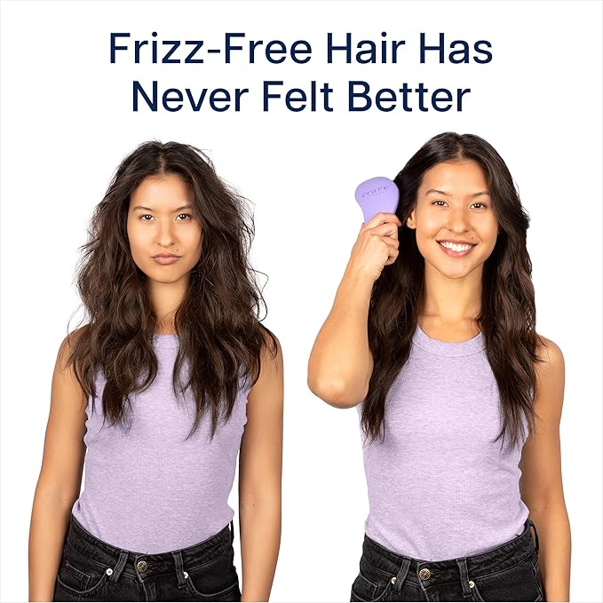 Crave Naturals Glide Thru Hair Brush - Detangler Brush for Curly, Straight, Wet or Dry Hair - Gentle Detangling Brushes for Adults, Kids, Toddlers - Hair Accessories for Women, 7.5x3" - Purple
