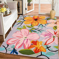 Handmade Wool Floral Area Rug for Living Room | Elegant Flower Garden Design, Soft, Thick and Durable | Bedroom, Dining Room & Home Decor Carpet (6' x 9', Floral K)