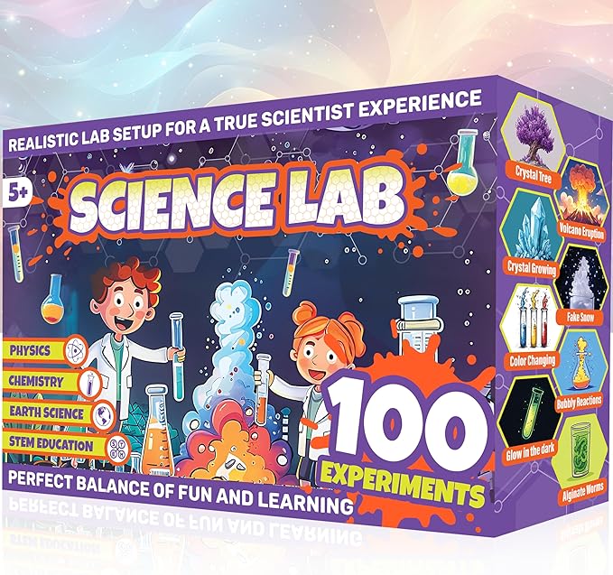 Science Kits for Kids | Ultimate Chemistry Lab Setup with 100 Experiments | Toys Set for Boys and Girls Age 7-8-9-12
