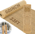 Buryeah 60 Inch x 33 ft Burlap Fabrics Roll Natural Jute Burlap Tree Wraps Protector Winter Frost Plant Blankets Cloth Weed Barrier Fabric Garden Plants for Winter Outdoor Trees Shrubs Party