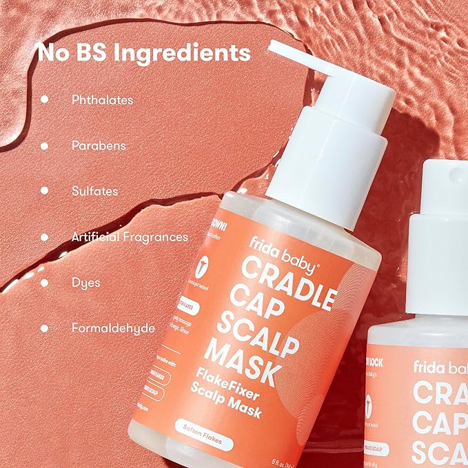 Frida Baby Cradle Cap Treatment, Cradle Cap Shampoo for Babies + Flake Fixer Scalp Spray, Cradle Cap Kit Soothes Baby's Scalp, Prevents Dryness and Flakes