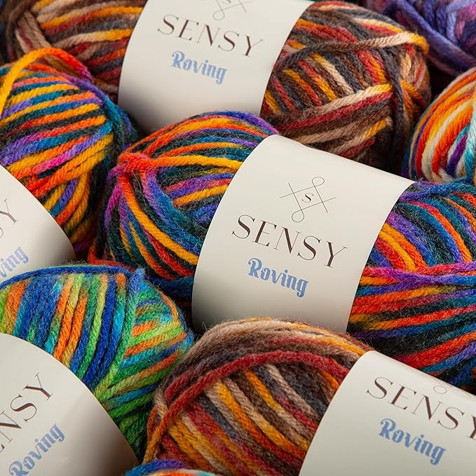 Sensy Roving Multi Color Yarn, 3.5 oz, 132 Yards, Gauge 5 Bulky (Midnight)