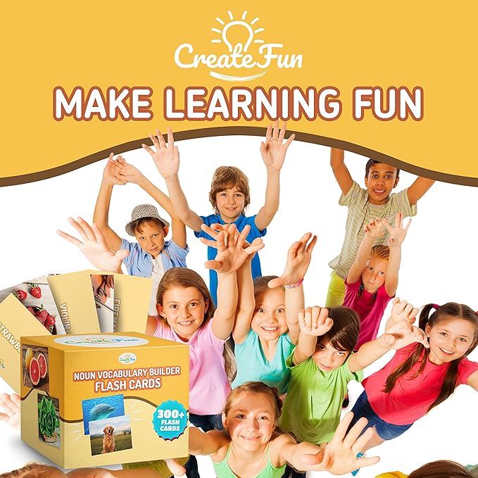 300 Noun Vocabulary Builder Flash Cards, Photo Cards with Learning Games and Teaching Materials for Speech Therapy, ESL, Preschool, Homeschool, Toddlers, Adults, Autism, Dementia, ABA, and Aphasia