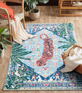 Vintage Rugs Boho Abstract Tropical Jungle Leopard 4x6 Area Rugs Accent Oriental Carpet for Bedroom Kitchen Dining Living Room Modern Indoor Entry Entrance Floor Rug Washable