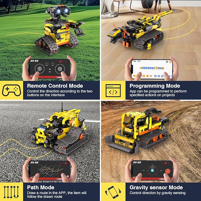 5 in1 Stem Robot Building Kit for Kids Ages 8-13, 688 PCS Remote & App Controlled Dinosaur Car Building Toys for Kids Science Learning, Birthday Gifts for 8 9 10 11 12+ Years Old Boys Girls