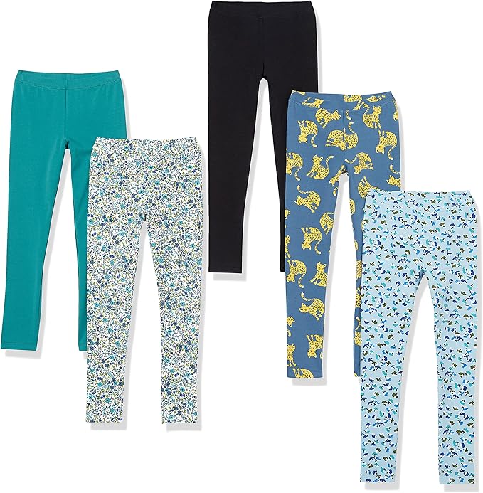 Amazon Essentials Girls and Toddlers' Leggings, Multipacks