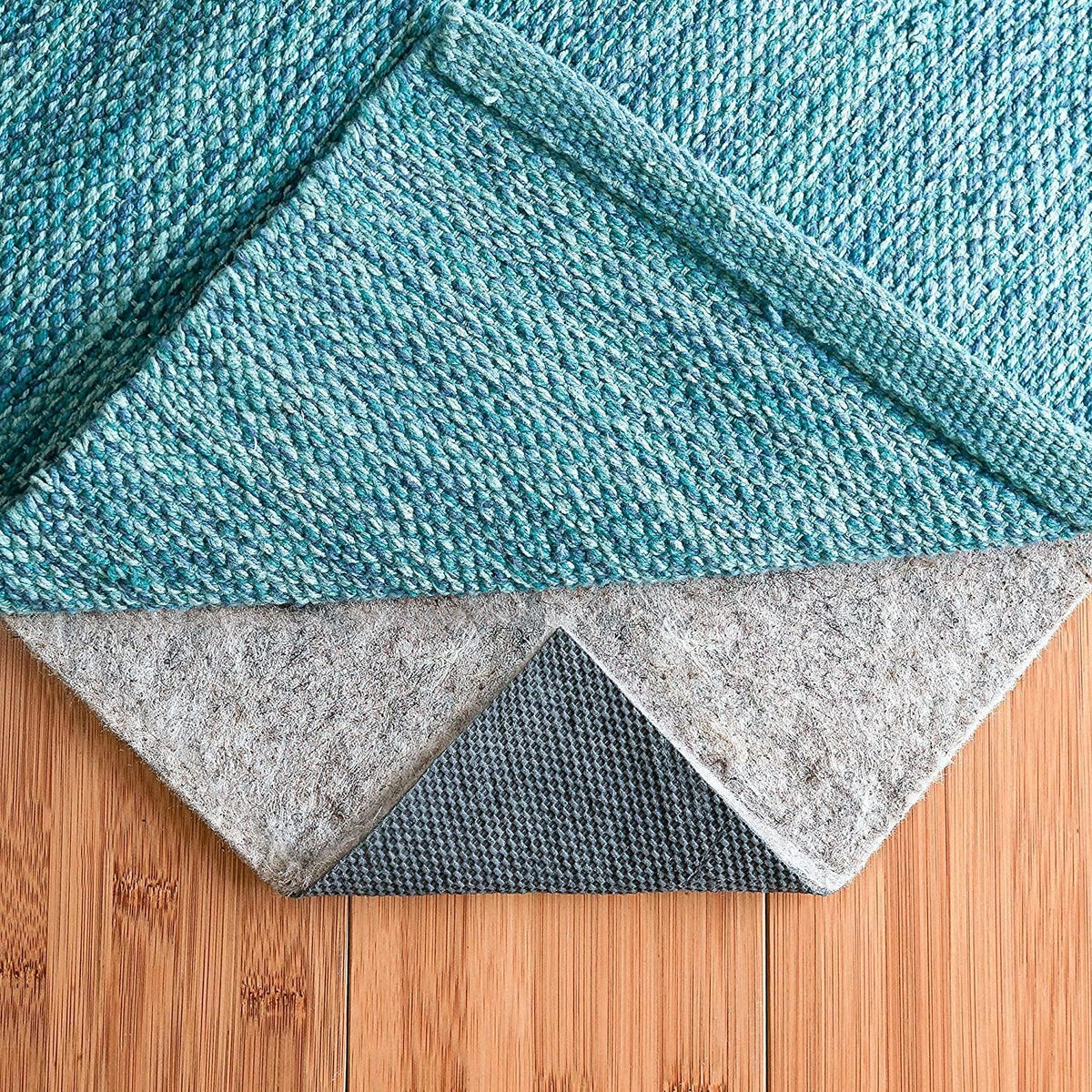 RUGPADUSA - Dual Surface - 9' Square - 1/4" Thick - Felt + Rubber - Non-Slip Backing Rug Pad - Safe for All Floors