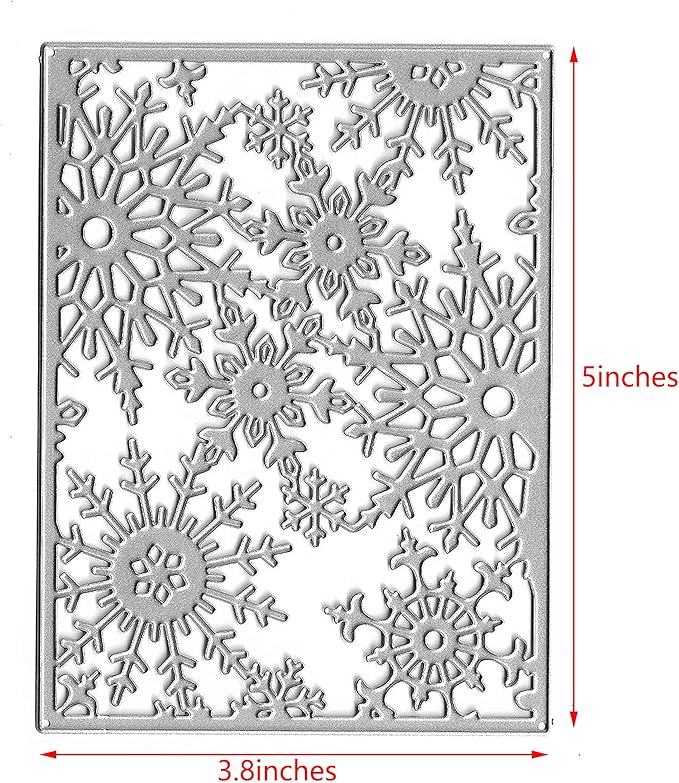 Metal Cutting Dies DIY Merry Christams Embossing Stencil Template Scrapbooking Card Making Mold Photo Album Arts Crafts Tools (Christmas Snowflake-9.8x13cm)