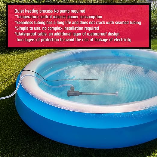 3000W Immersion Water Heater Portable Electric Pool & Bathtub Fully Submersible Water Heater with Temp Control, GFCI for Hot Tub, Above Ground Pool, baptismal Pool, Above Ground Pool, spa