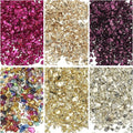 uxcell 6 Colors Crushed Glass Chips, 1-3mm Irregular Glitter Metallic Glass Broken Glasses Pieces with Laser Bag for Craft DIY Vase Epoxy Halloween Decoration 33g, Multicolored