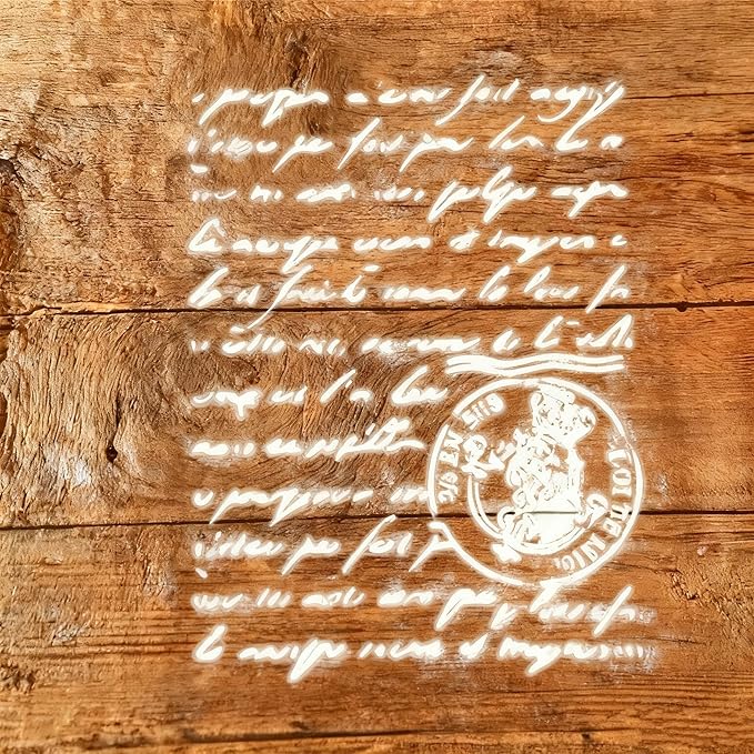 TIAMECH A4 Reusable Script Stamp Stencil for Painting - Vintage Paragraph Letters Layering Template, DIY Wall Art, Wood Furniture, Scrapbook & Crafts (8.3x11.7inch)