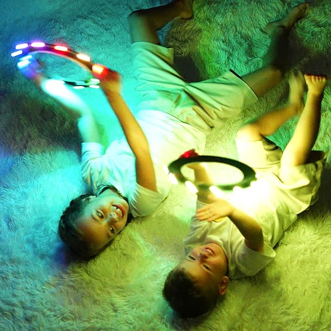 TOSY Flying Ring - 16 Million Color RGB or 12 LEDs, Super Bright, Lost Mode, Auto Light Up, Camping Essentials for Kids/Teens/Boy/Girl, Safe & Soft, Waterproof, Pool/Beach Games, Lightweight Toy