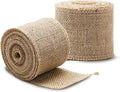 LaRibbons 2 Pcs 3 Inch Burlap Wide Fabric Craft Ribbon,10 Yard Per Roll, Natural Brown Ribbon for Bow Crafting,Wreath-Making, Tree Decoration