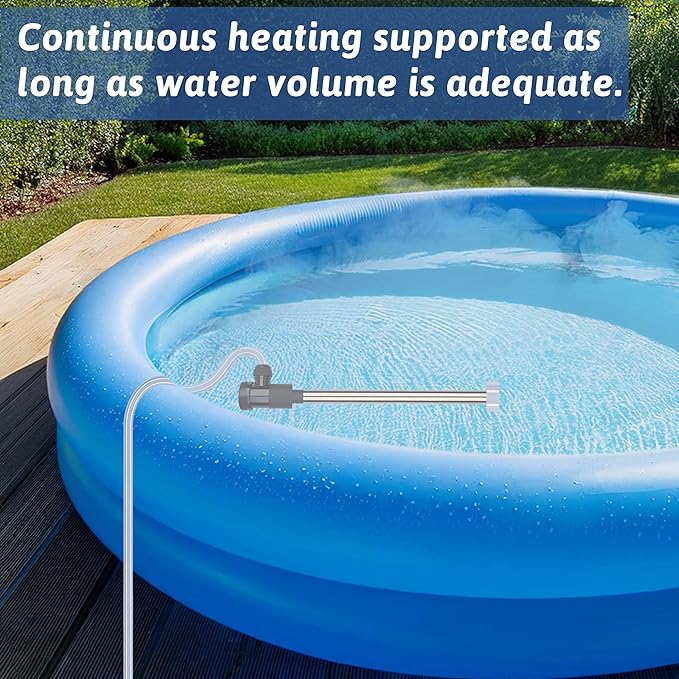 1800W Submersible Water Heater Portable Electric Hot Tub and Pool Immersion Water Heater with Temp Control, WiFi Timer for Baptistry, Spa, Inflatable Pool, above ground pool and Bathtub
